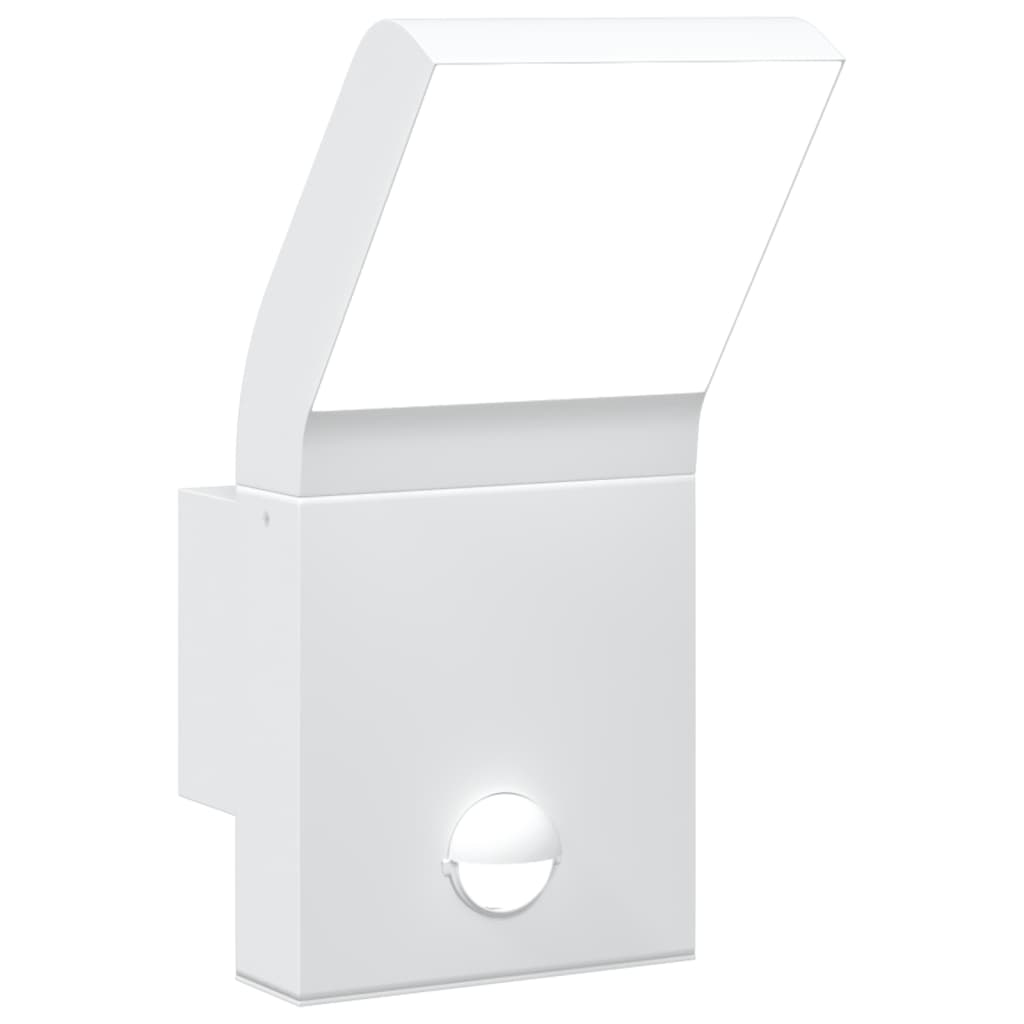 Hagebelysning Vegg El. Veggmonterte LED-utelampe med sensor hvit støpt aluminium