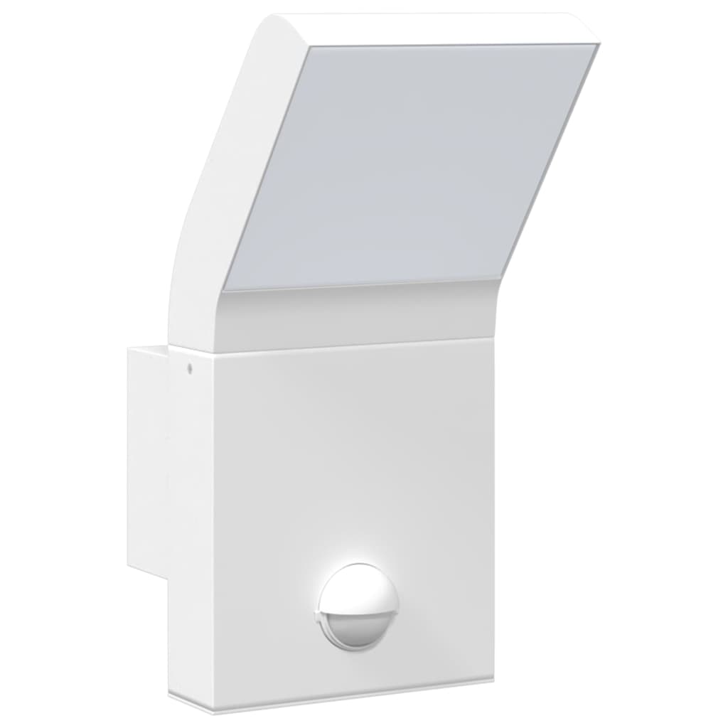 Hagebelysning Vegg El. Veggmonterte LED-utelampe med sensor hvit støpt aluminium