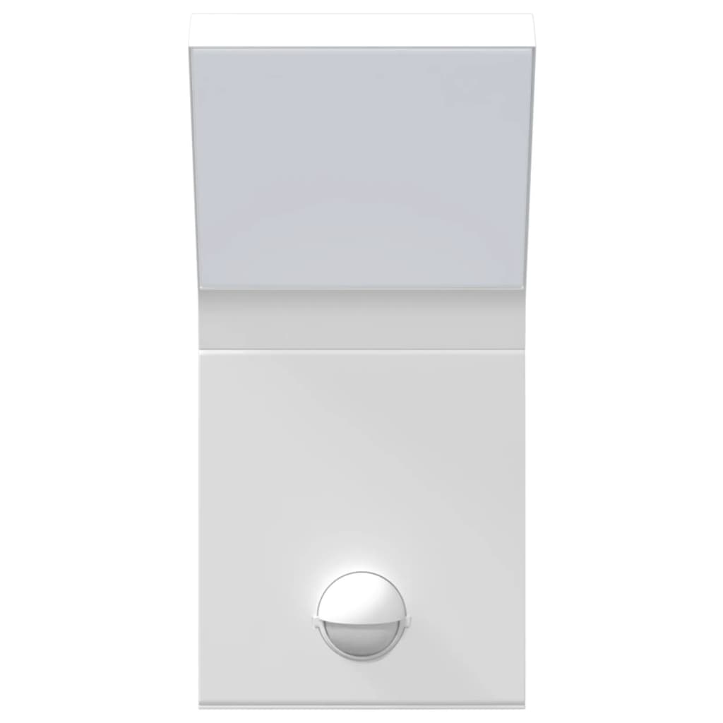Hagebelysning Vegg El. Veggmonterte LED-utelampe med sensor hvit støpt aluminium