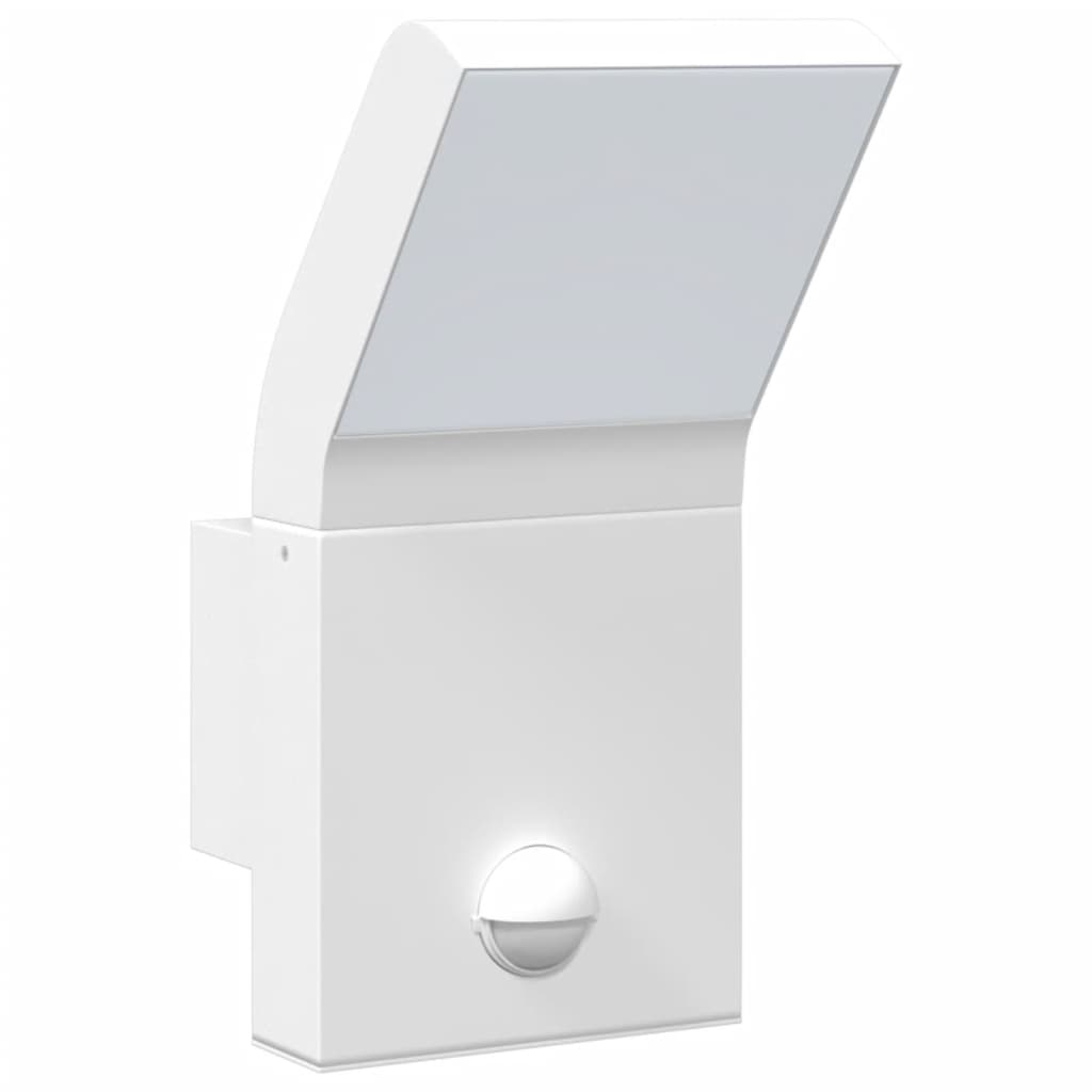 Hagebelysning Vegg El. Veggmonterte LED-utelamper sensorer 2 stk hvit støpt aluminium