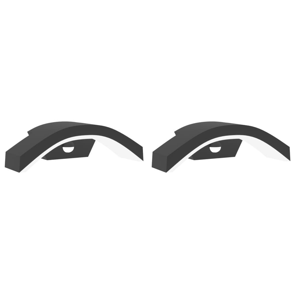 Hagebelysning Vegg El. Veggmonterte LED-utelamper sensor 2 stk svart støpt aluminium
