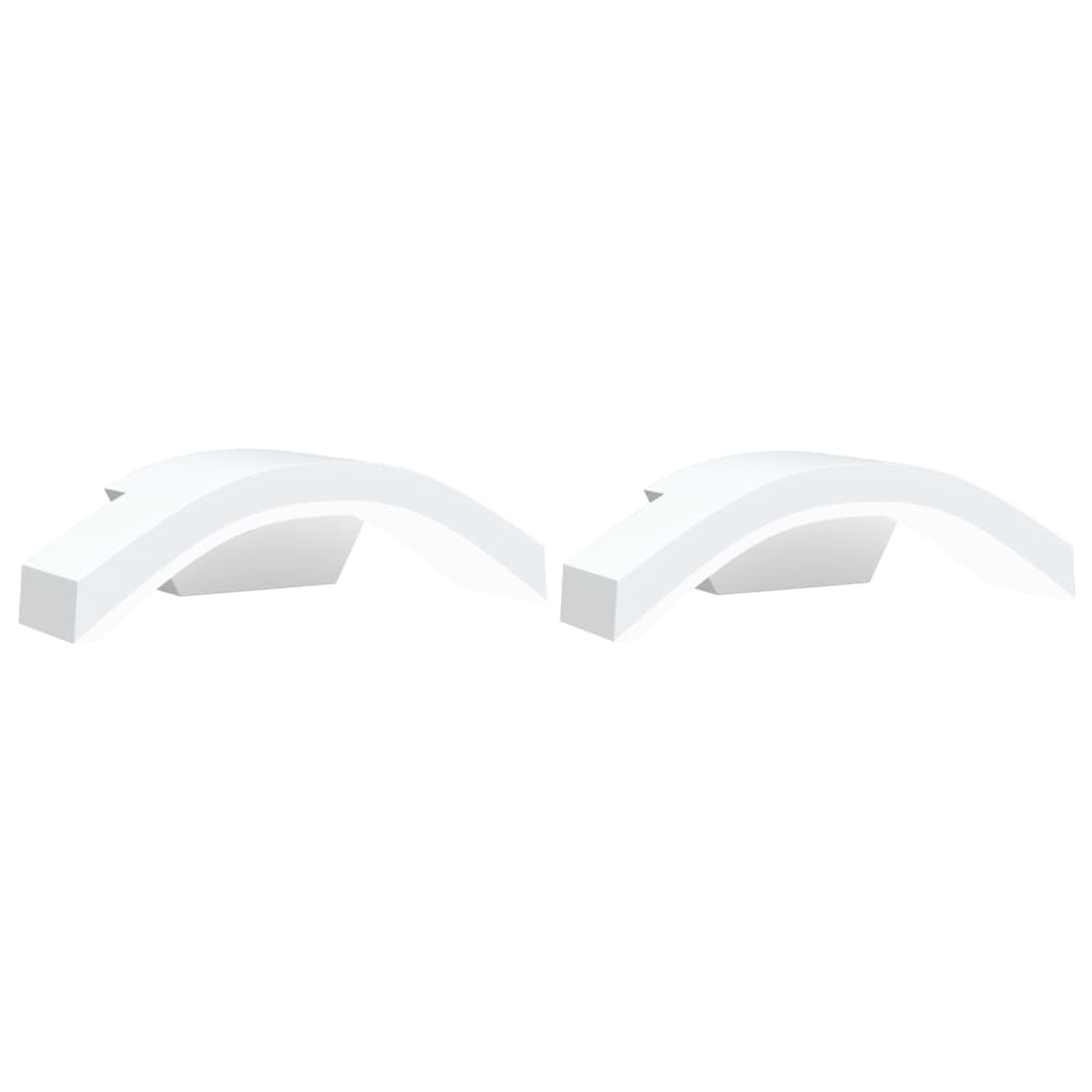 Hagebelysning Vegg El. Veggmonterte LED-utelamper 2 stk hvit støpt aluminium