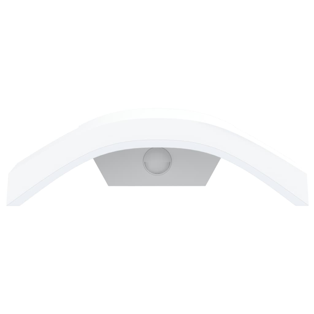 Hagebelysning Vegg El. Veggmonterte LED-utelamper sensorer 2 stk hvit støpt aluminium