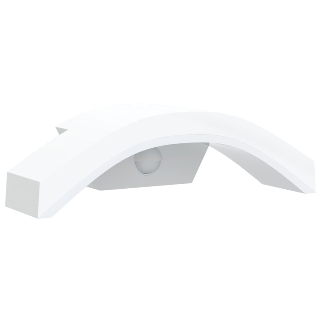 Hagebelysning Vegg El. Veggmonterte LED-utelamper sensorer 2 stk hvit støpt aluminium