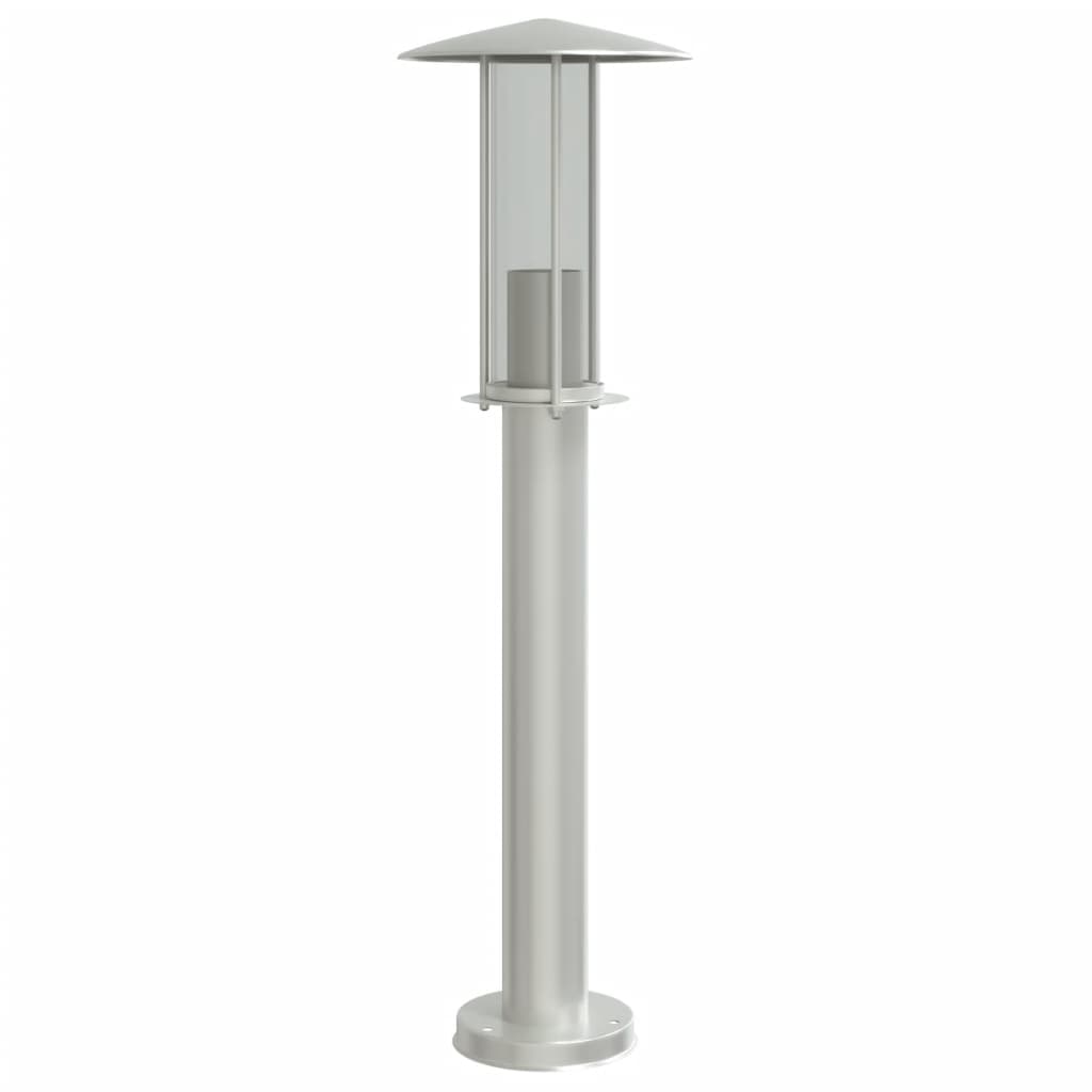 Hagebelysning Lyktstolpe 3 stk sølv 60 cm rustfritt stål