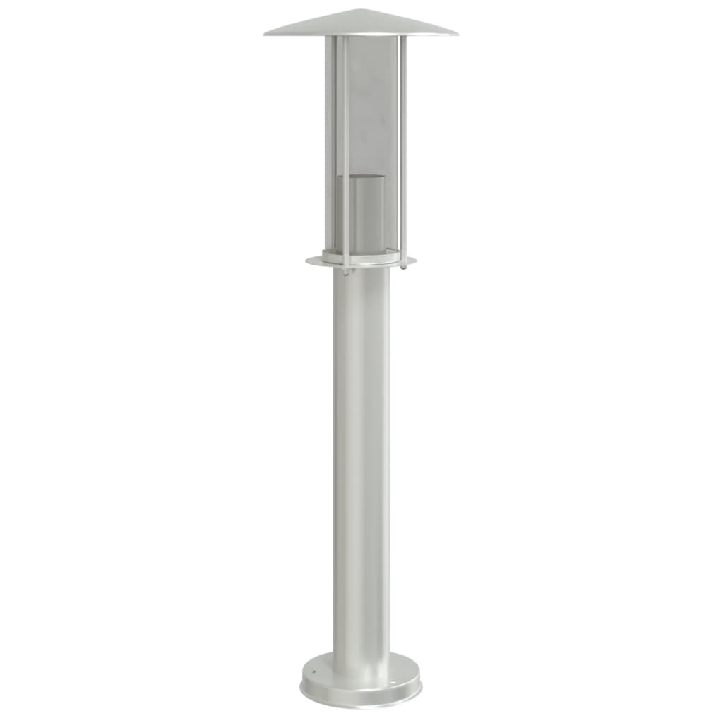Hagebelysning Lyktstolpe 3 stk sølv 60 cm rustfritt stål