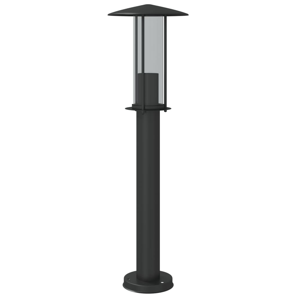Hagebelysning Lyktstolpe 3 stk svart 60 cm rustfritt stål