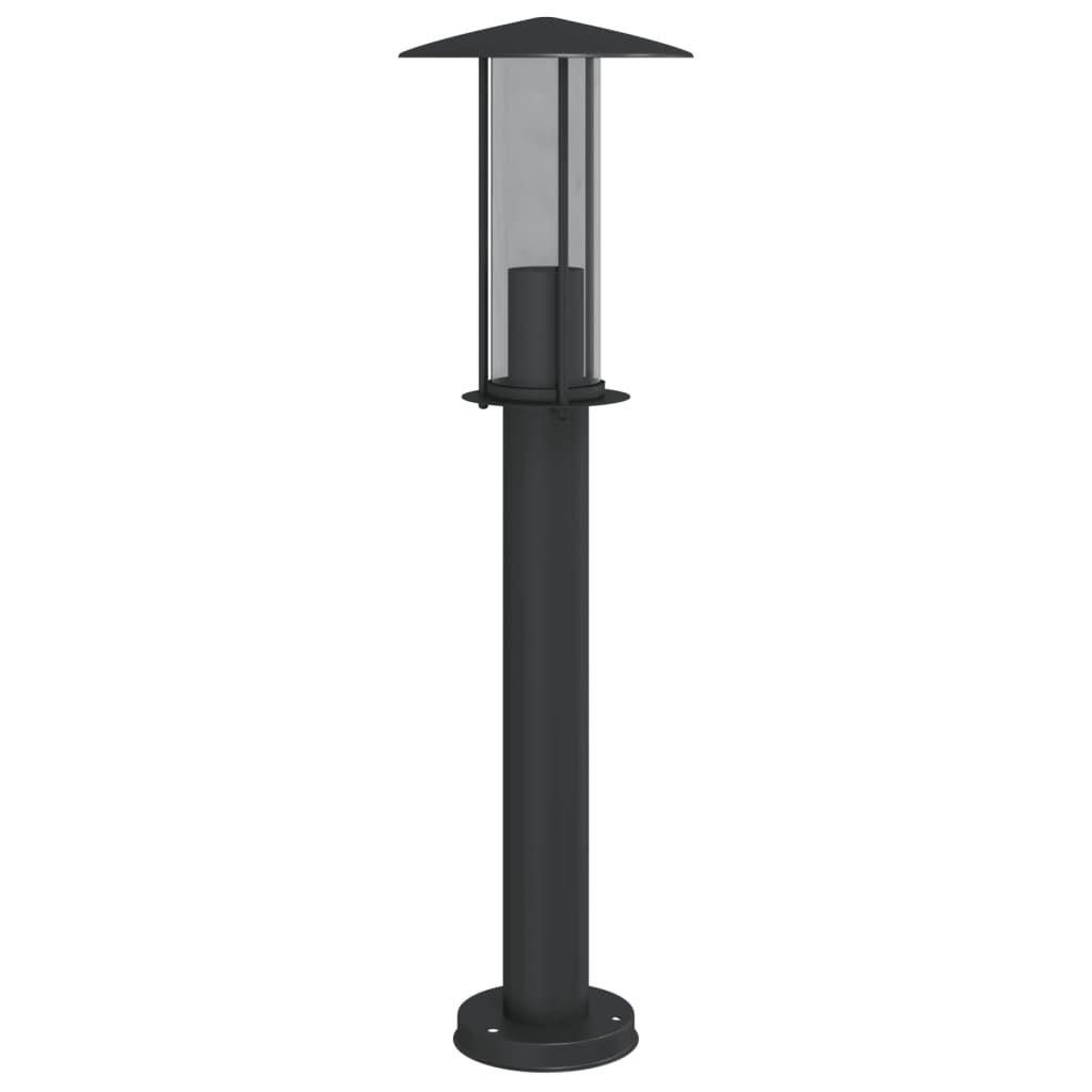 Hagebelysning Lyktstolpe 3 stk svart 60 cm rustfritt stål