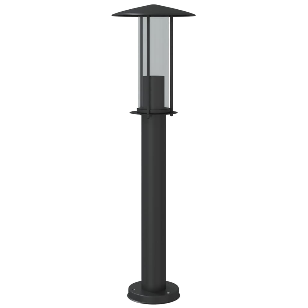 Hagebelysning Lyktstolpe 3 stk svart 60 cm rustfritt stål