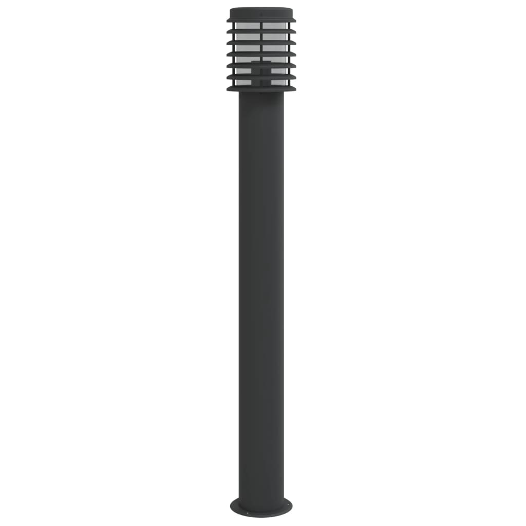 Hagebelysning Lyktstolpe 3 stk svart 110 cm rustfritt stål