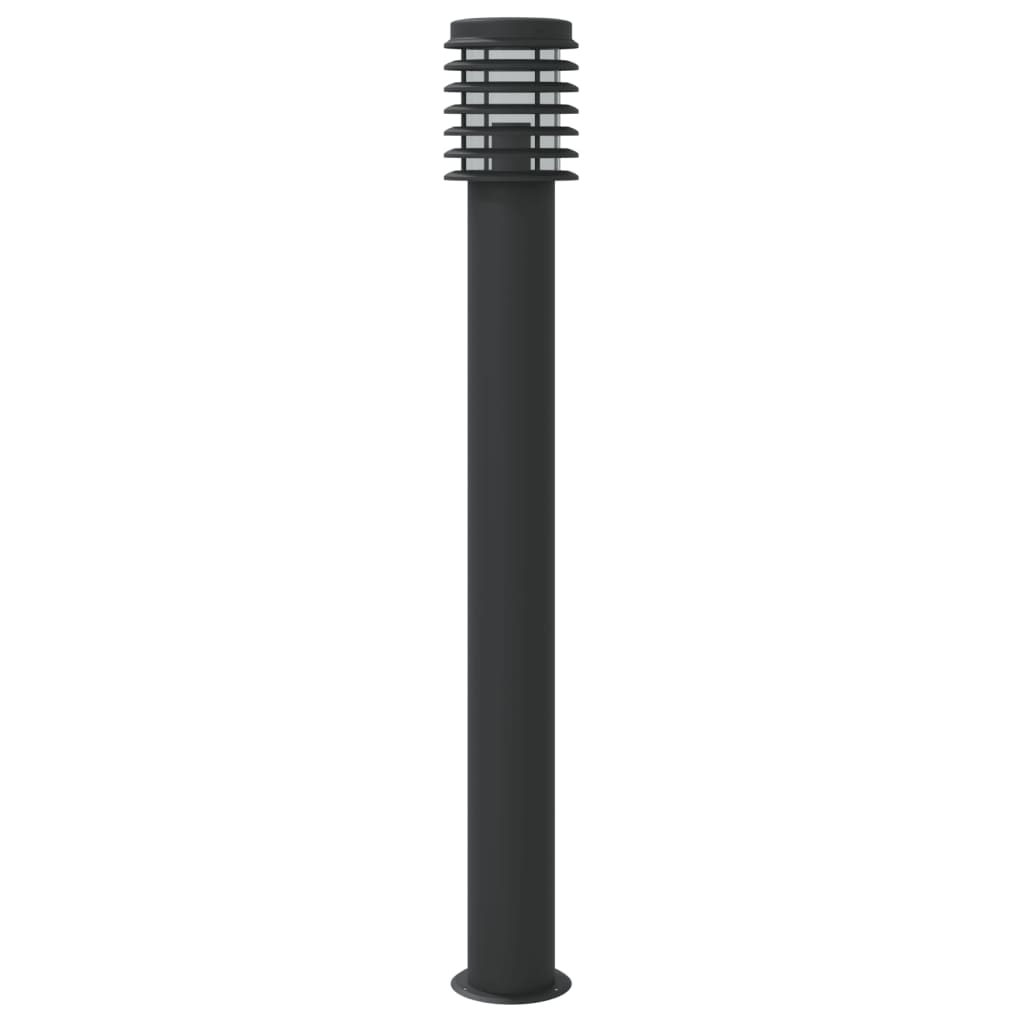 Hagebelysning Lyktstolpe 3 stk svart 110 cm rustfritt stål