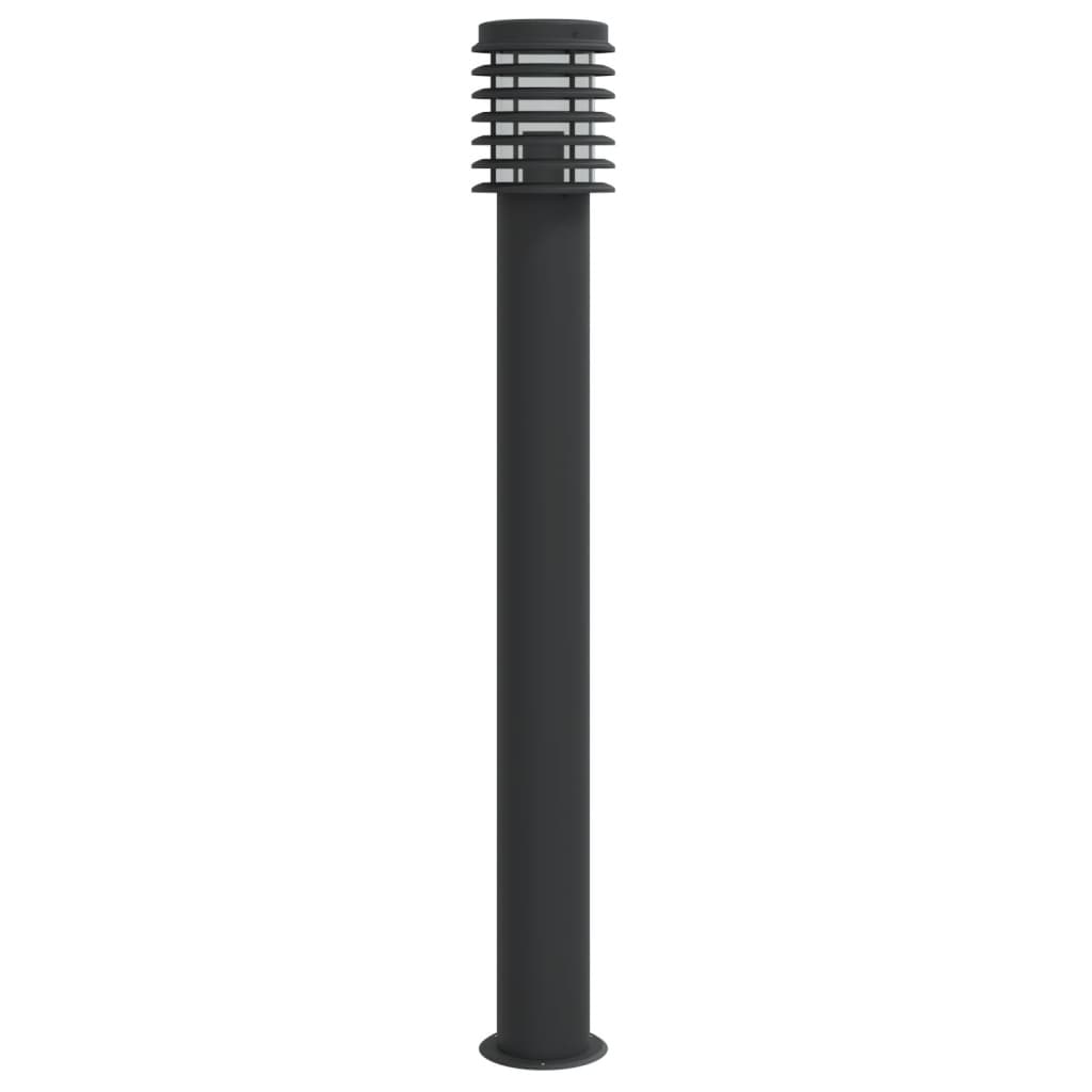 Hagebelysning Lyktstolpe 3 stk svart 110 cm rustfritt stål