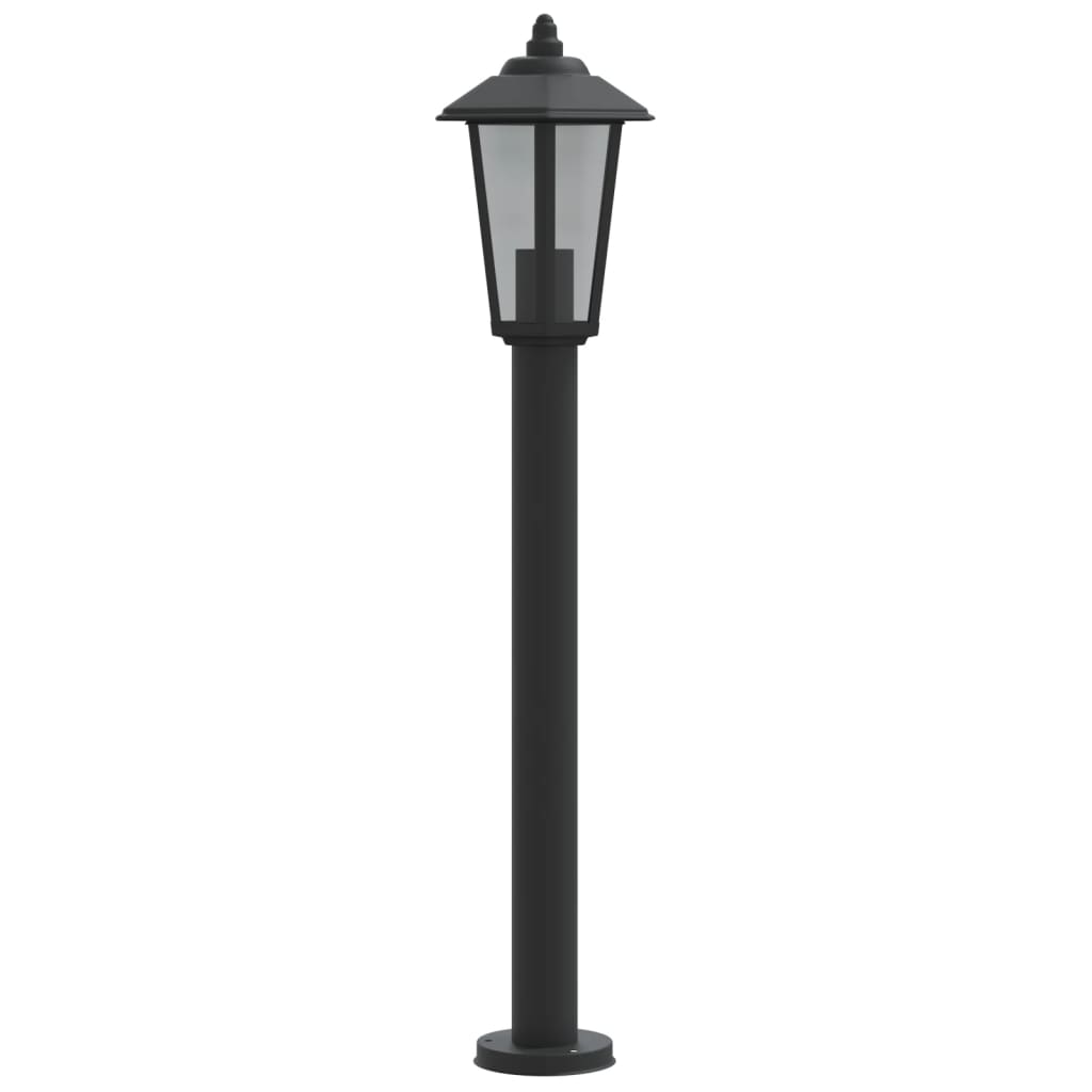 Hagebelysning Lyktstolpe 3 stk svart 80 cm rustfritt stål