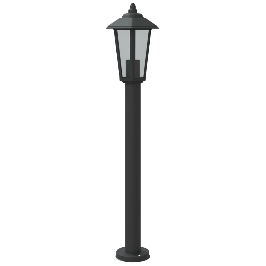 Hagebelysning Lyktstolpe 3 stk svart 80 cm rustfritt stål