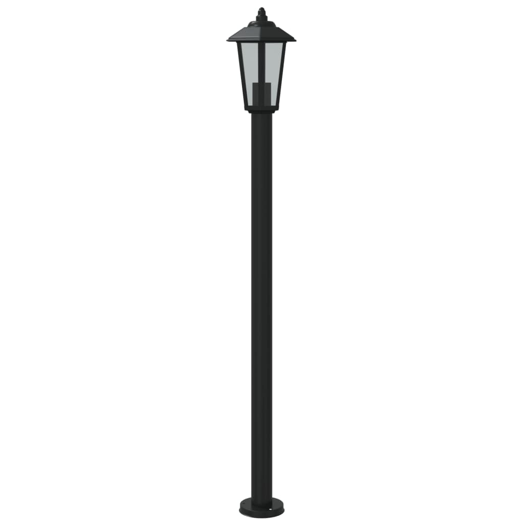 Hagebelysning Lyktstolpe Svart 120 cm rustfritt stål
