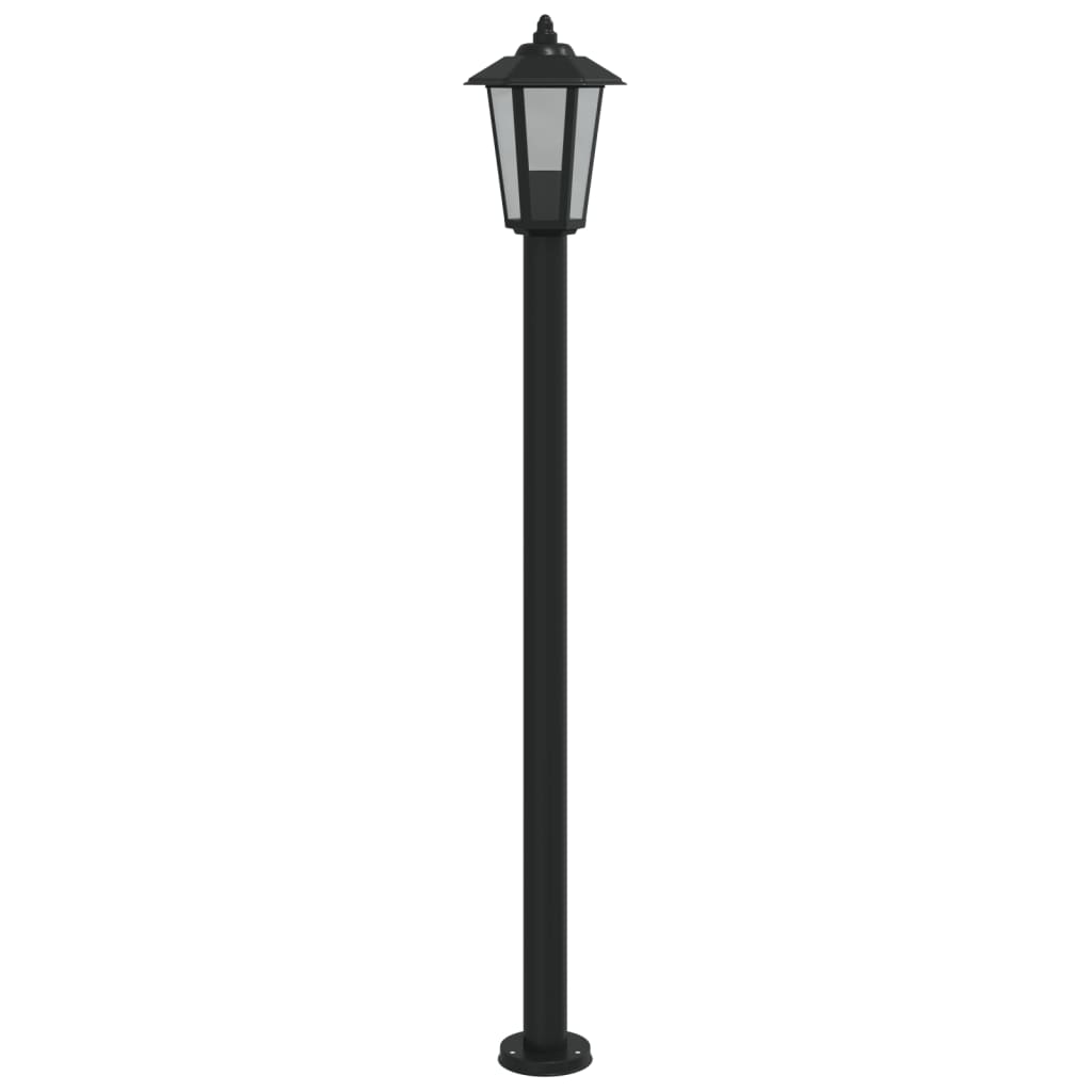 Hagebelysning Lyktstolpe Svart 120 cm rustfritt stål