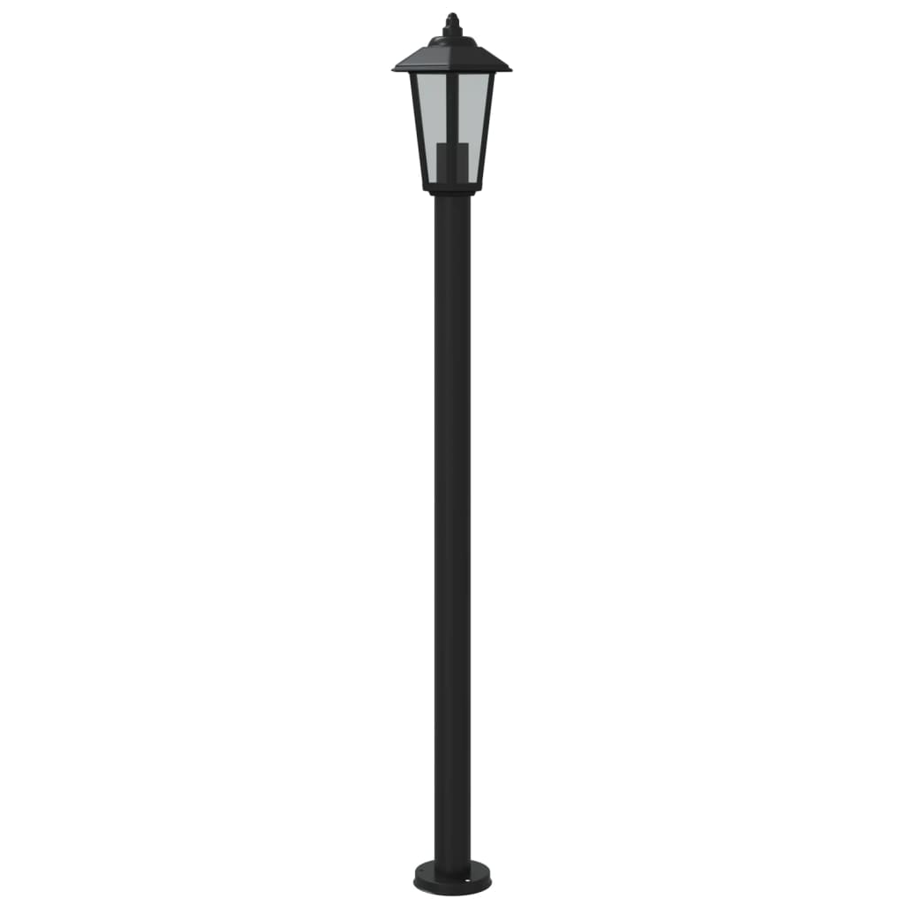 Hagebelysning Lyktstolpe 3 stk svart 120 cm rustfritt stål