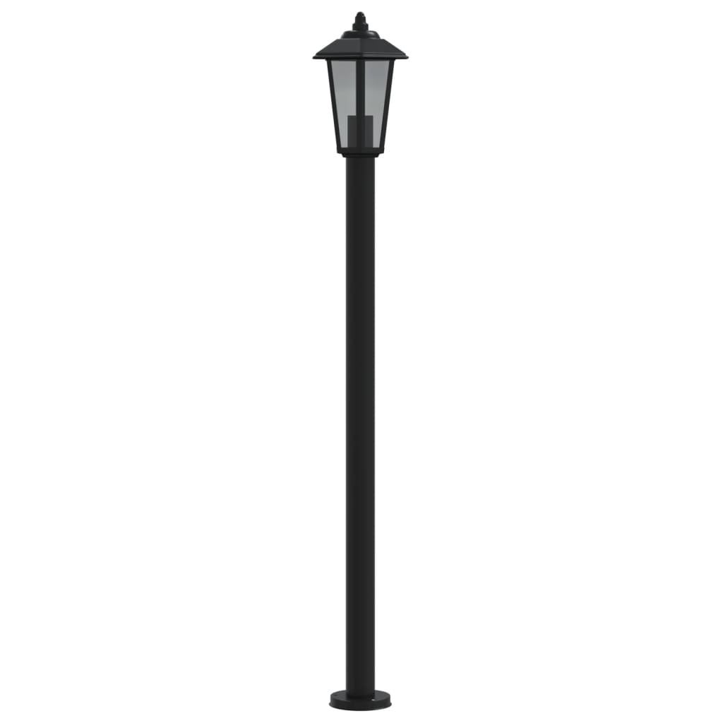 Hagebelysning Lyktstolpe 3 stk svart 120 cm rustfritt stål