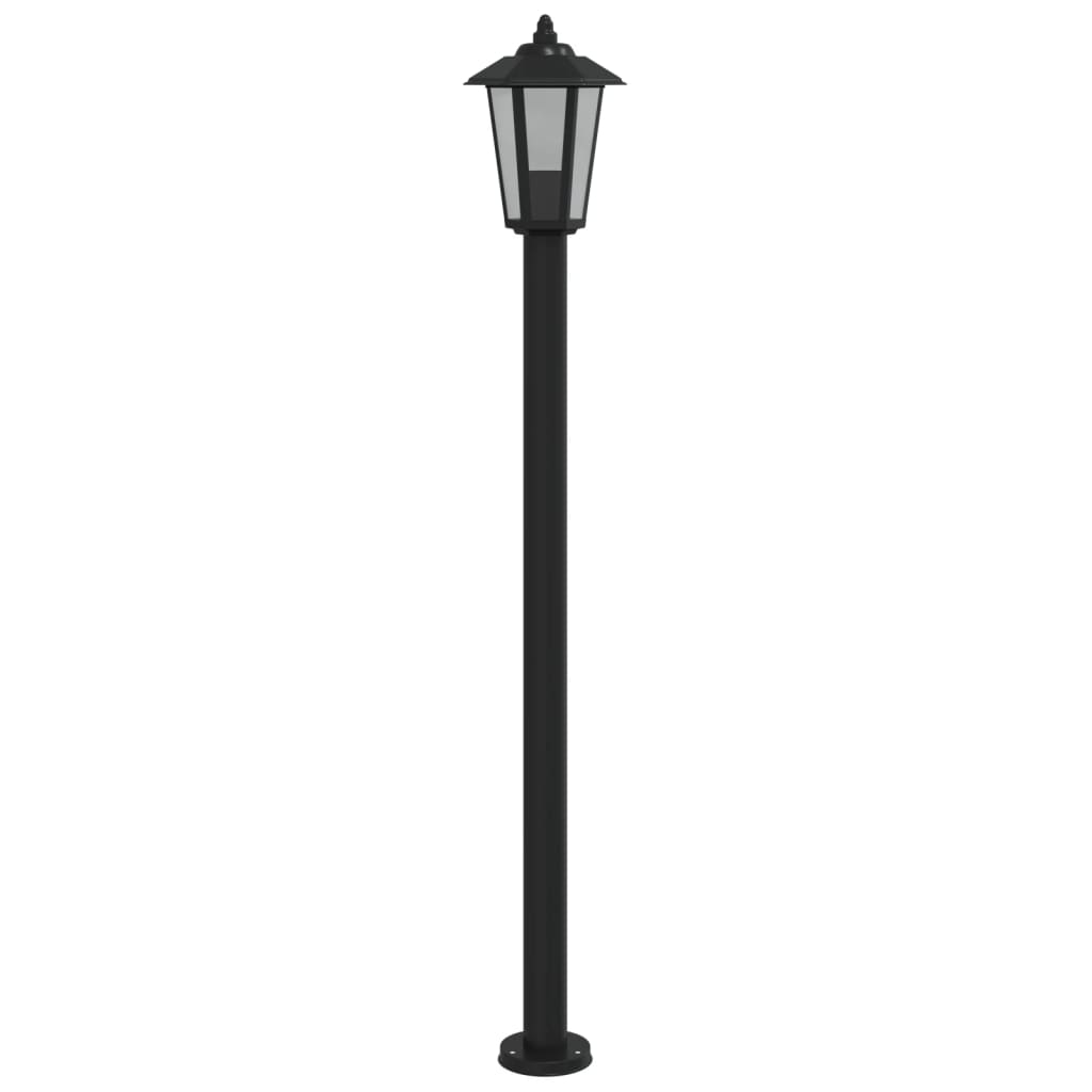 Hagebelysning Lyktstolpe 3 stk svart 120 cm rustfritt stål