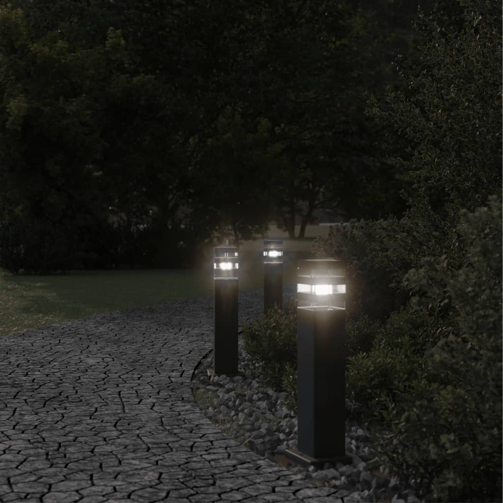 Utendørs gulvlampe svart 50 cm aluminium