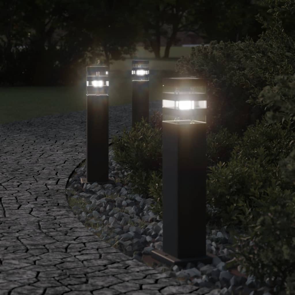 Utendørs gulvlampe svart 50 cm aluminium