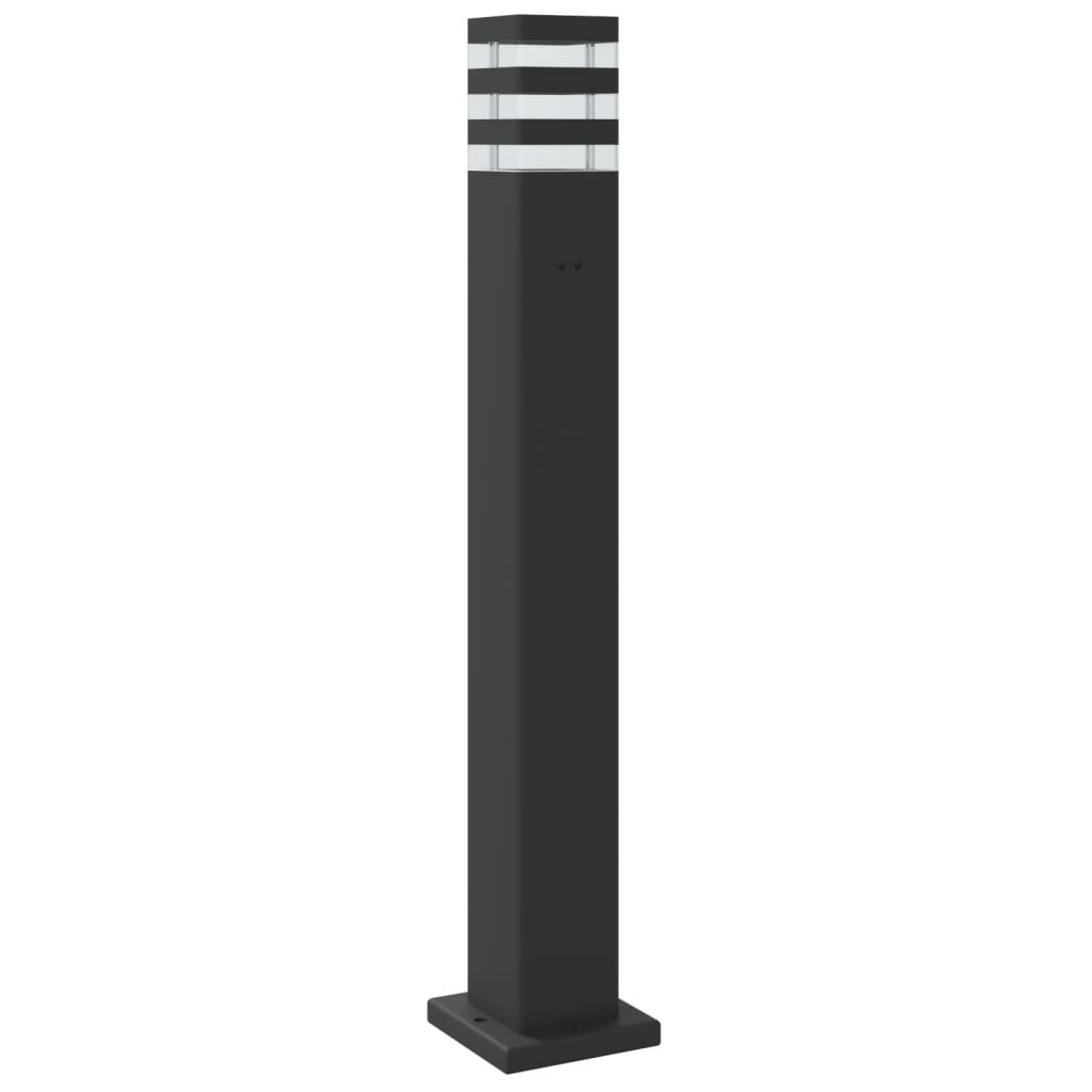 Hagebelysning Lyktstolpe med sensorer 3 stk Svart 80 cm aluminium