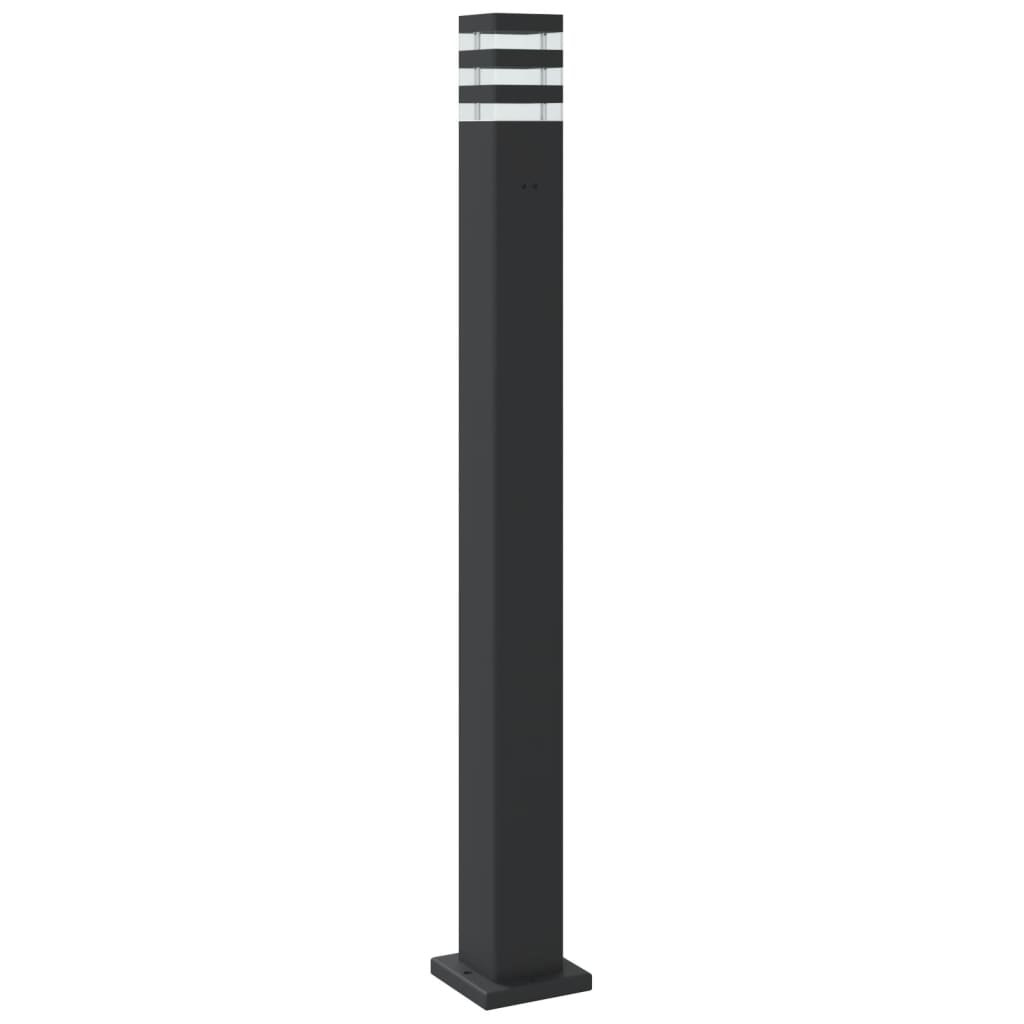 Hagebelysning Lyktstolpe med sensorer 3 stk Svart 110 cm aluminium