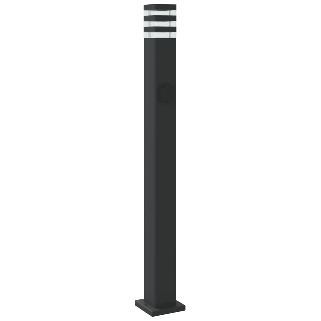 Hagebelysning Lyktstolpe Gangbelysning Søylebelysning med uttak 3 stk svart 110 cm aluminium