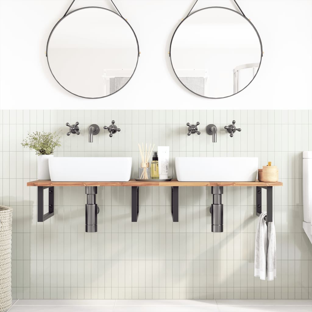 Benkeplate Baderom ubehandlet 160x50x2 cm heltre akasie