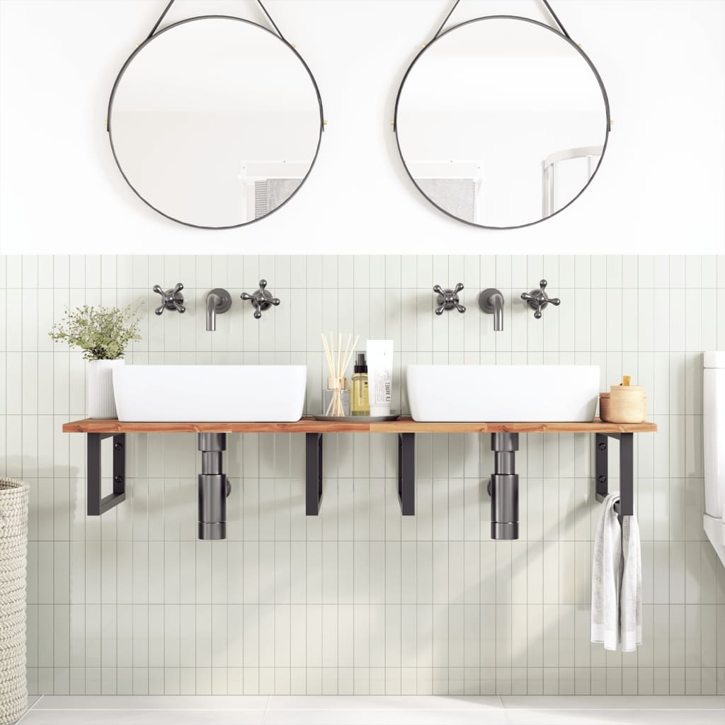 Benkeplate Baderom med finish 140x50x2 cm heltre akasie