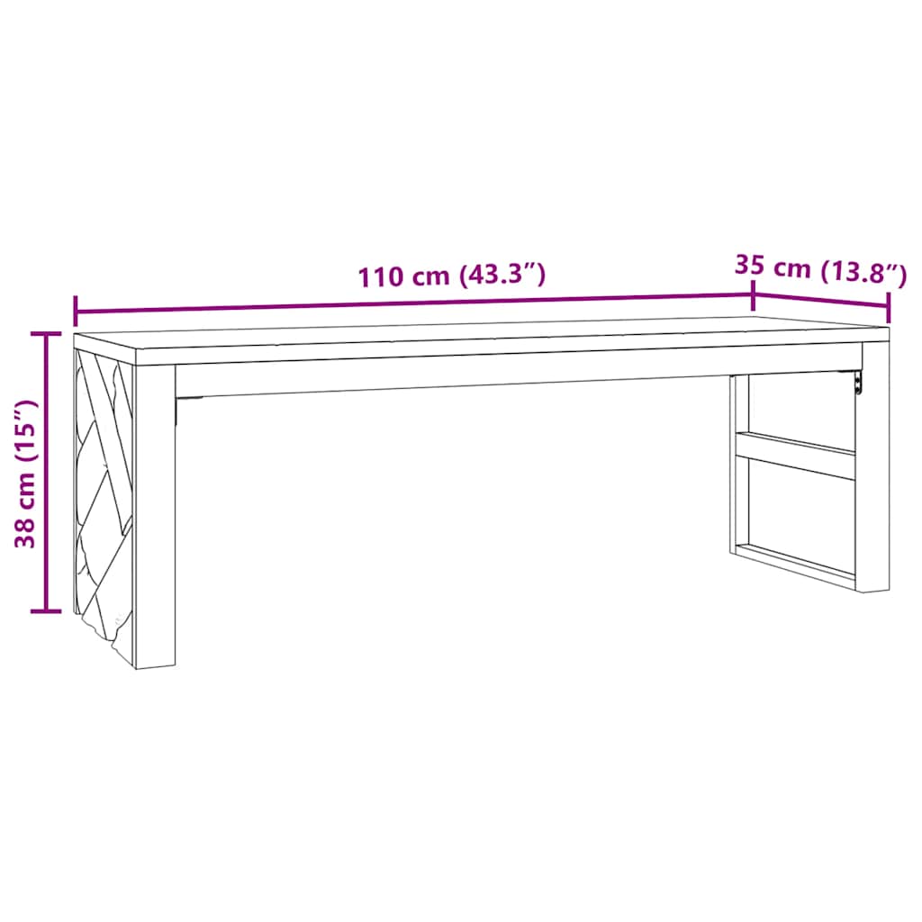 Salongbord Sofabord Tre heltre 110x35x38 cm