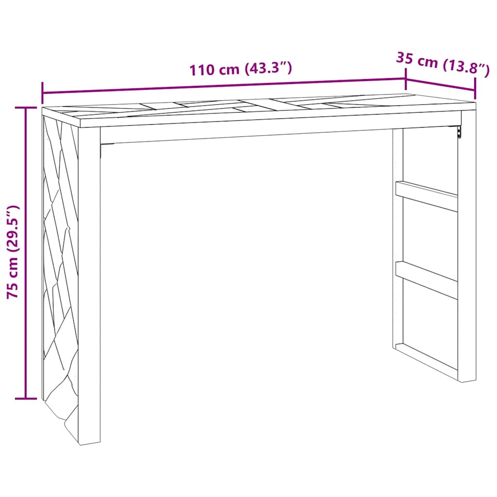 Avlastningsbord Konsollbord Tre 110x35x75 cm heltre teak
