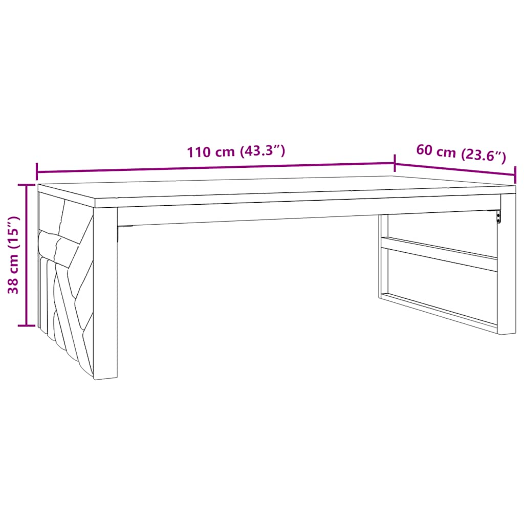 Salongbord Sofabord Tre heltre 110x60x38 cm