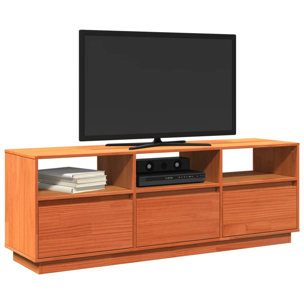 TV-Møbel Brun TV-benk voksbrun 140x37x50 cm heltre furu
