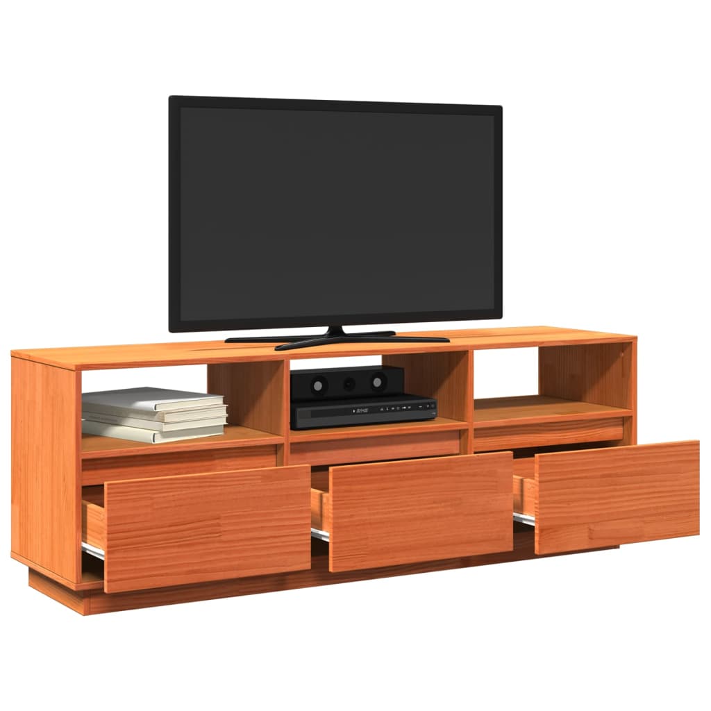 TV-Møbel Brun TV-benk voksbrun 140x37x50 cm heltre furu
