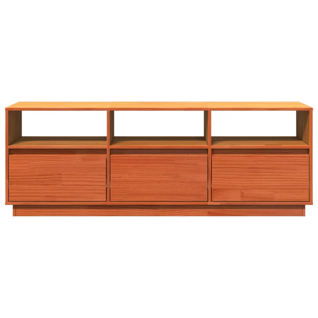 TV-Møbel Brun TV-benk voksbrun 140x37x50 cm heltre furu