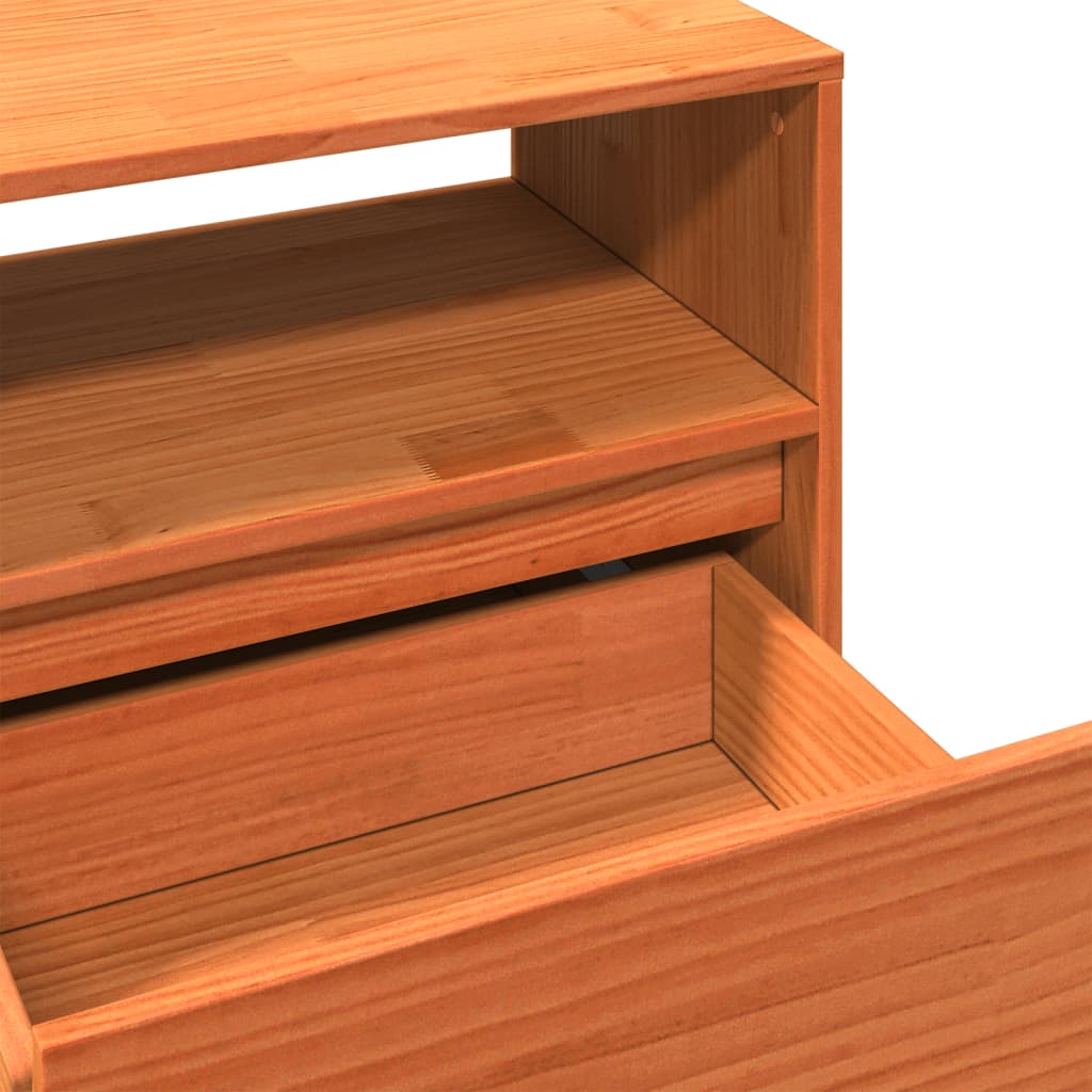 TV-Møbel Brun TV-benk voksbrun 140x37x50 cm heltre furu