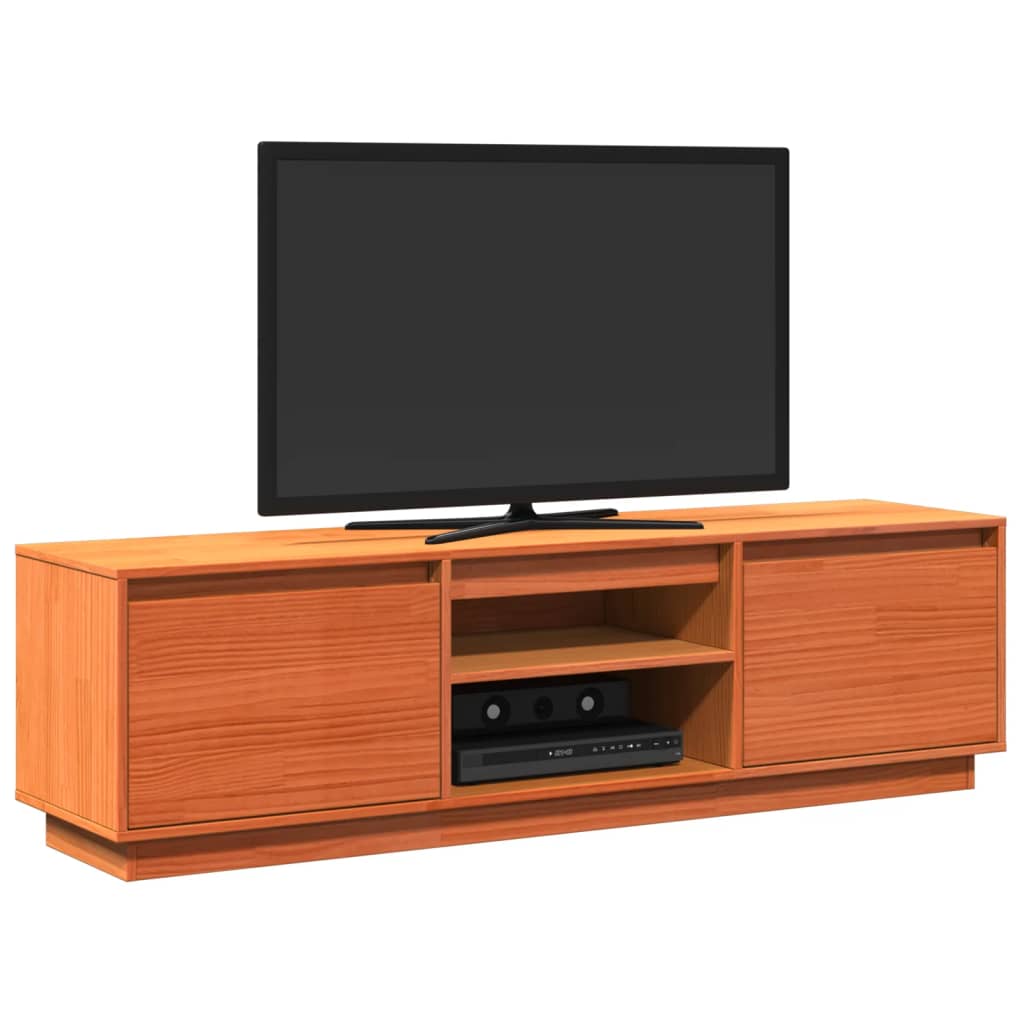 TV-Møbel Brun TV-benk voksbrun 140x35x40 cm heltre furu
