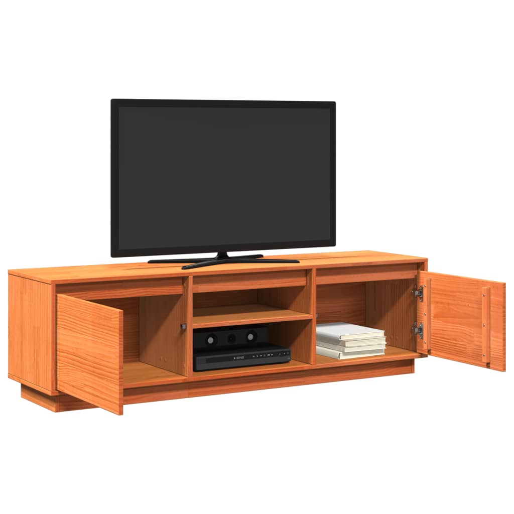 TV-Møbel Brun TV-benk voksbrun 140x35x40 cm heltre furu