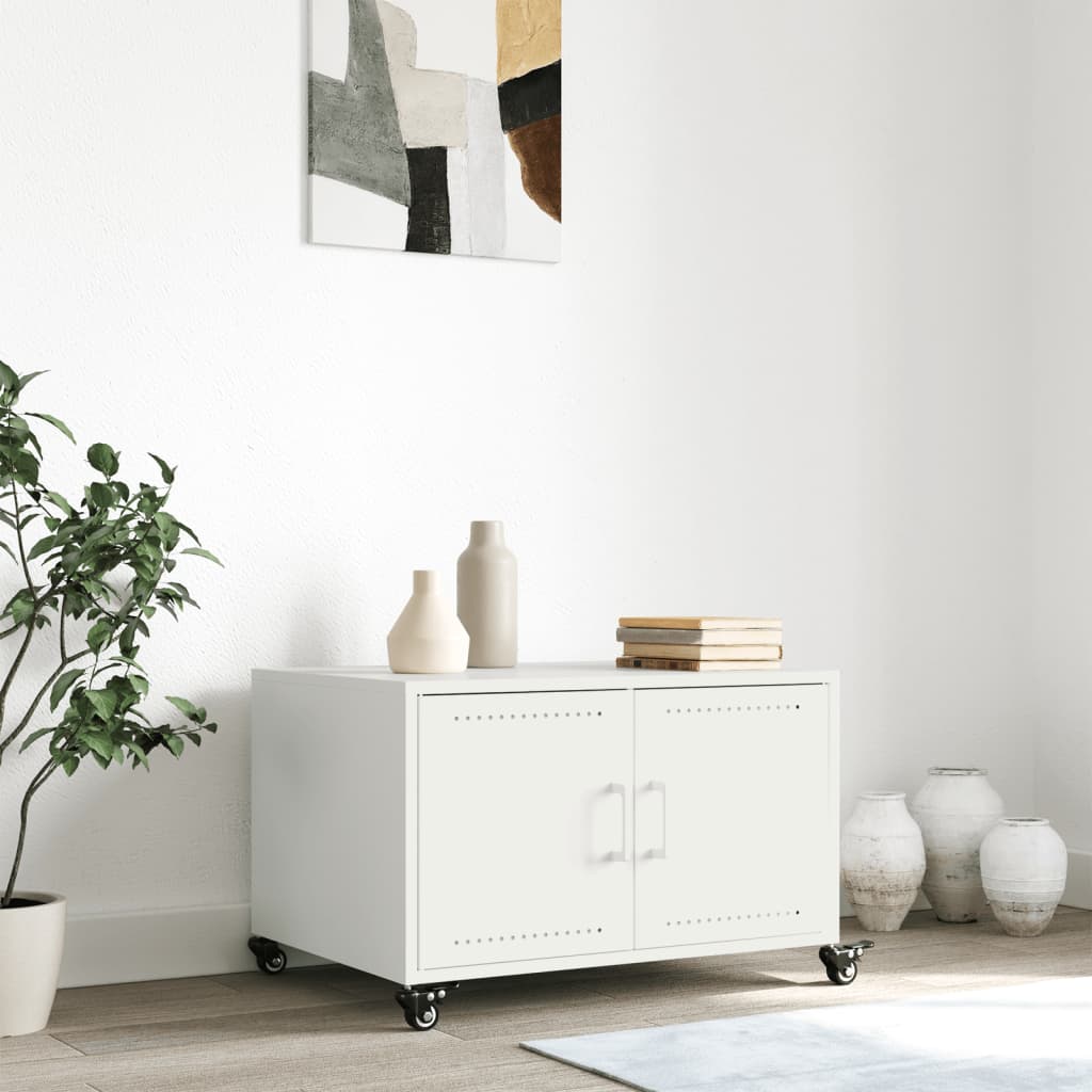 Salongbord Sofabord Hvit 68x50x43,5 cm stål