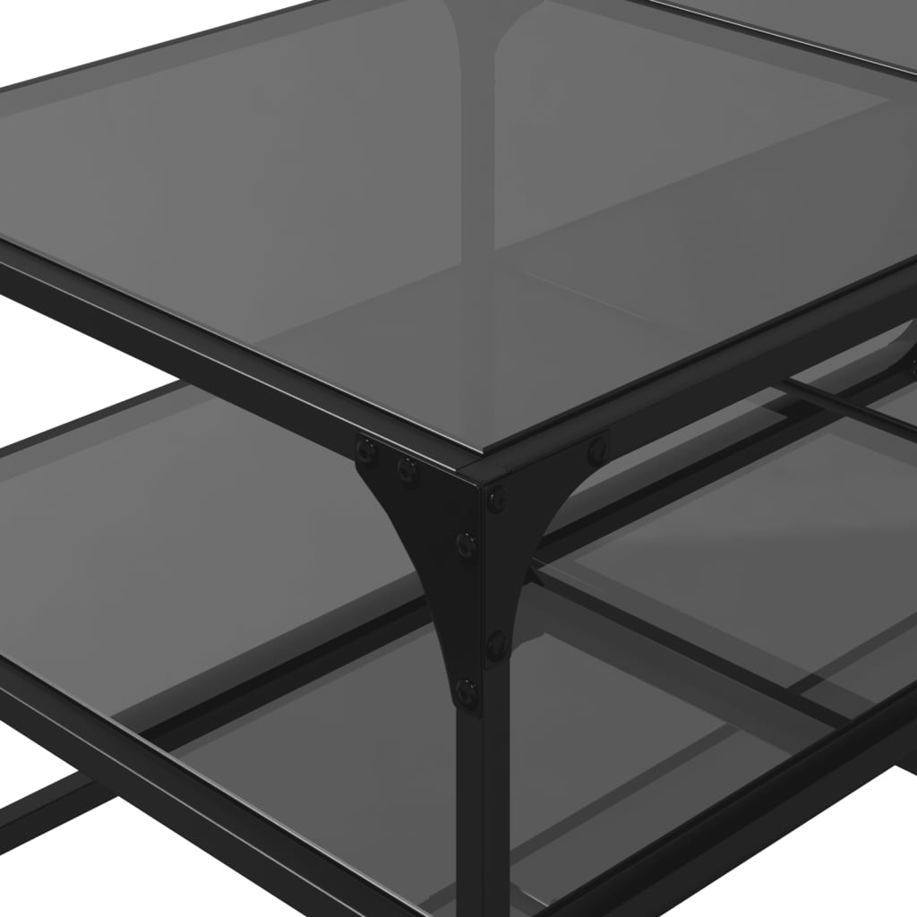 Salongbord Sofabord DIV. med Svart glassplate 98,5x50x45 cm stål