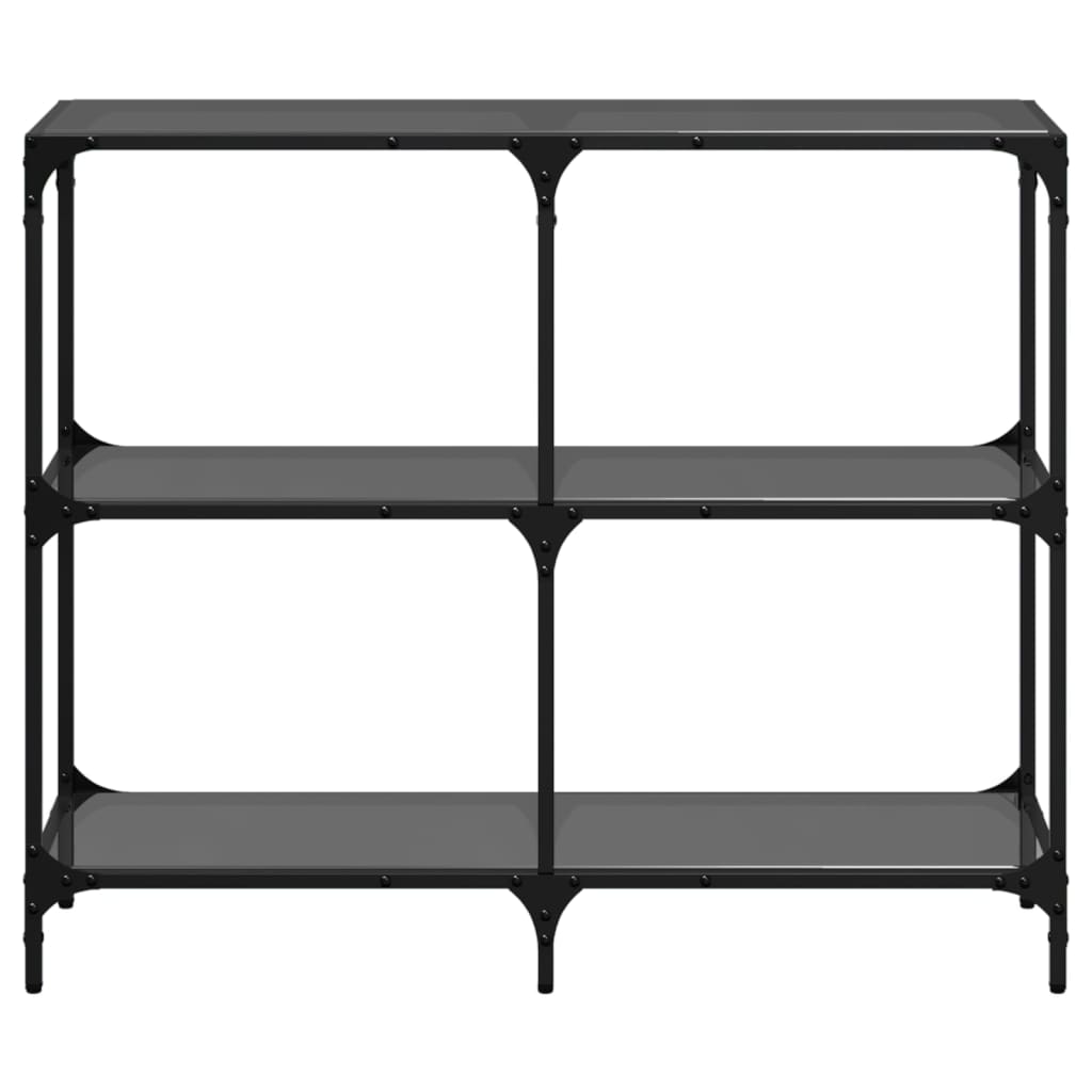 Avlastningsbord konsollbord DIV. med Svart glassplate 98x30x81 cm stål