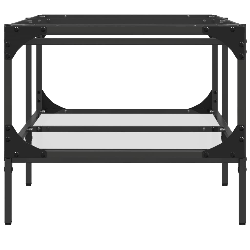 Salongbord Sofabord DIV. med gjennomsiktig glassplate 98,5x50x45 cm stål