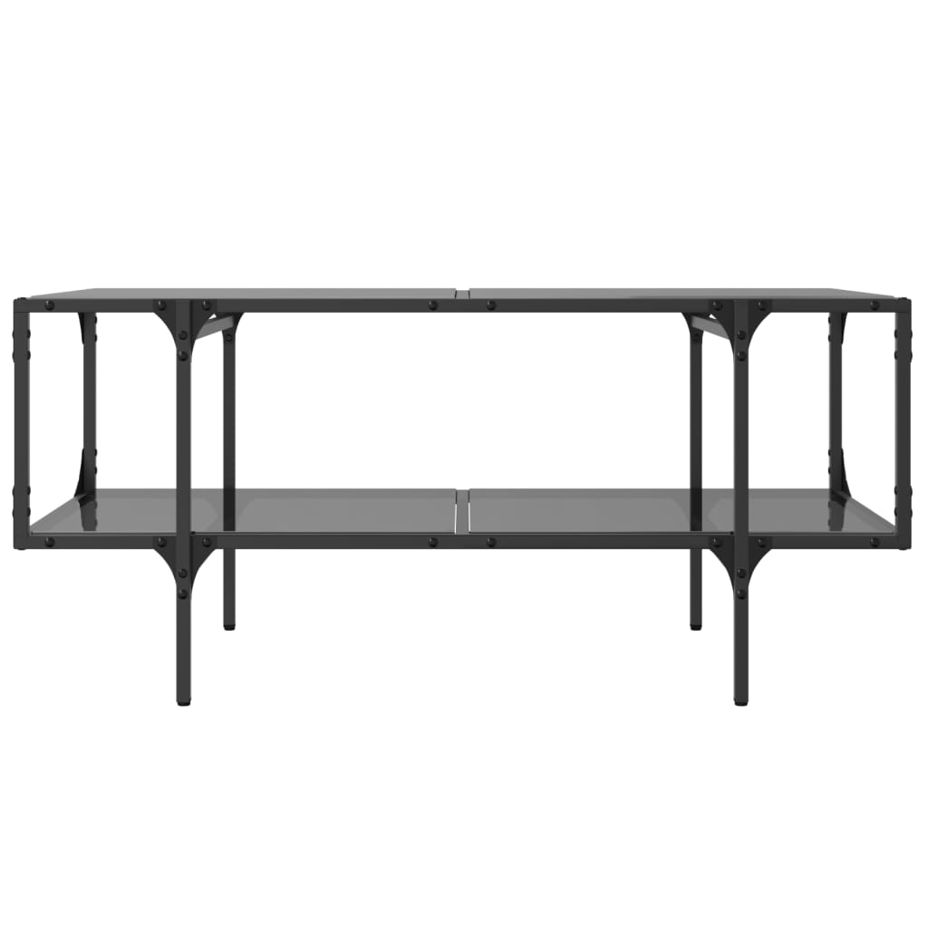 Salongbord Sofabord DIV. med Svart glassplate 98,5x50x45 cm stål