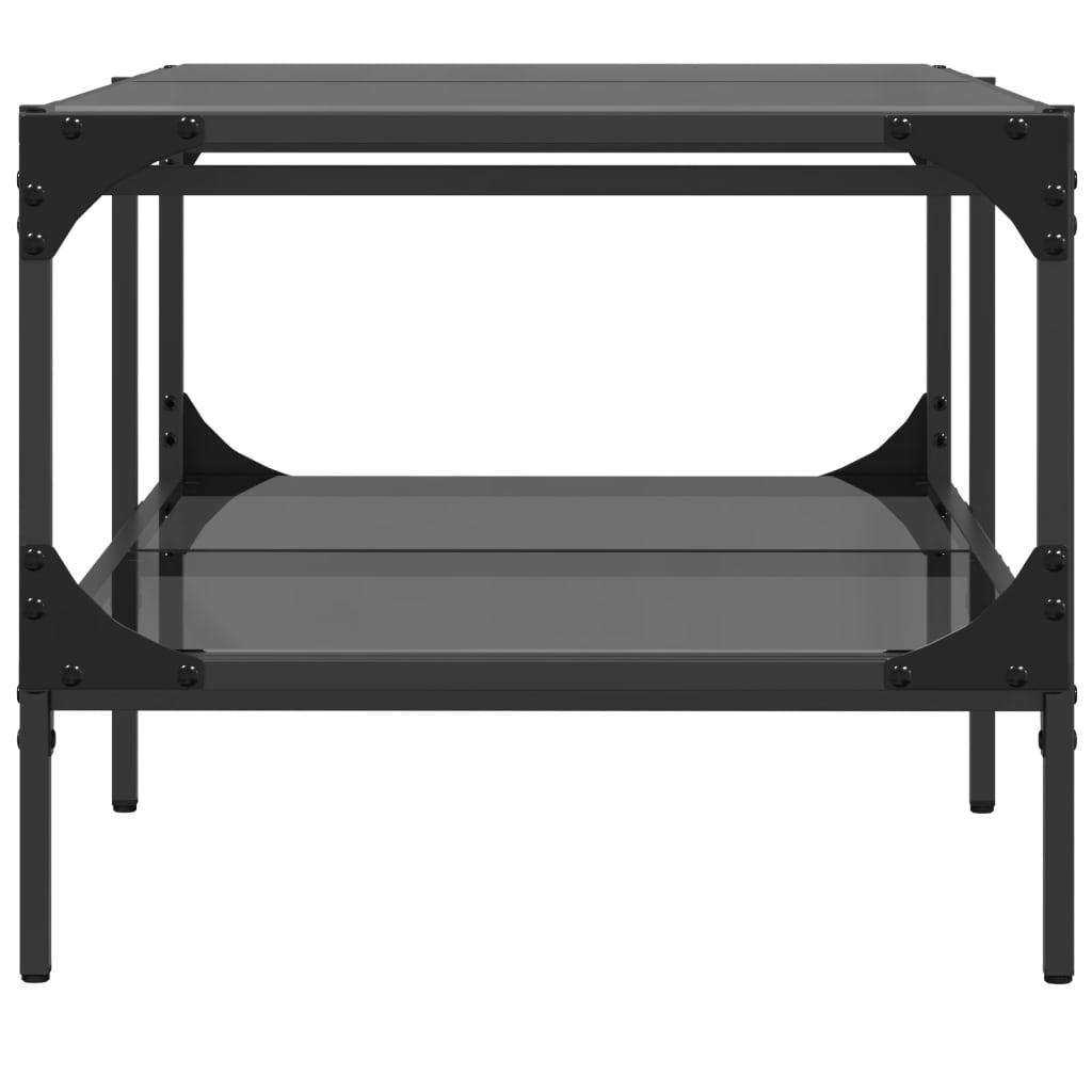 Salongbord Sofabord DIV. med Svart glassplate 98,5x50x45 cm stål