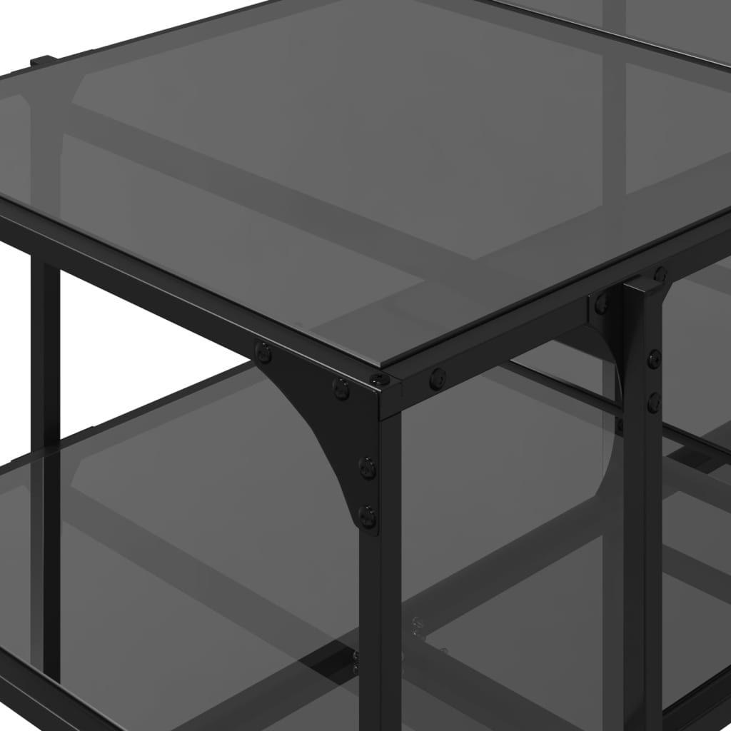 Salongbord Sofabord DIV. med Svart glassplate 98,5x50x45 cm stål