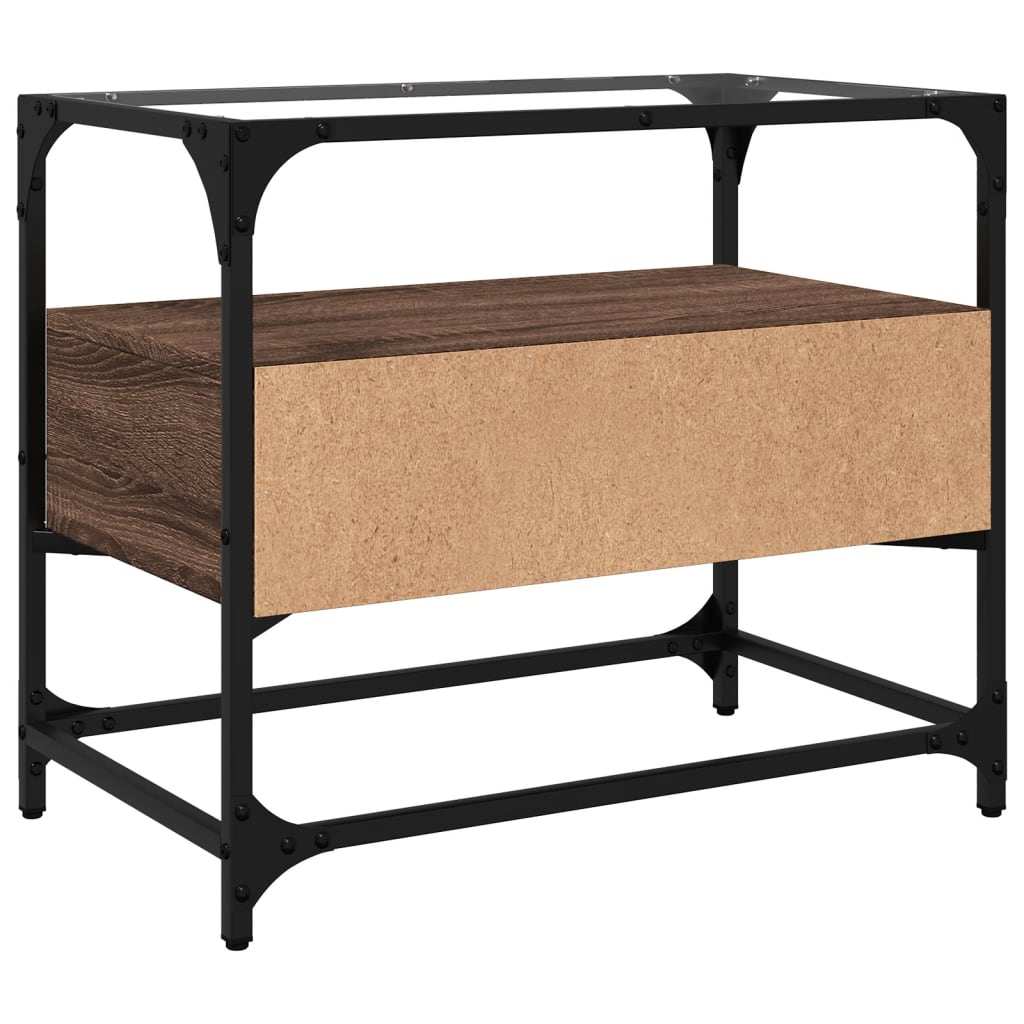 TV-Møbel Brun Eik Tv-benk med glasstopp 60x35x51 cm