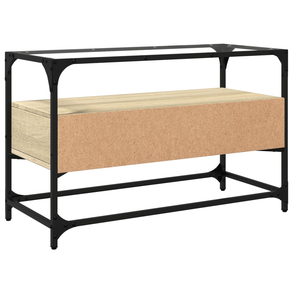 TV-Møbel Sonoma Eik Tv-benk med glasstopp 80x35x51 cm