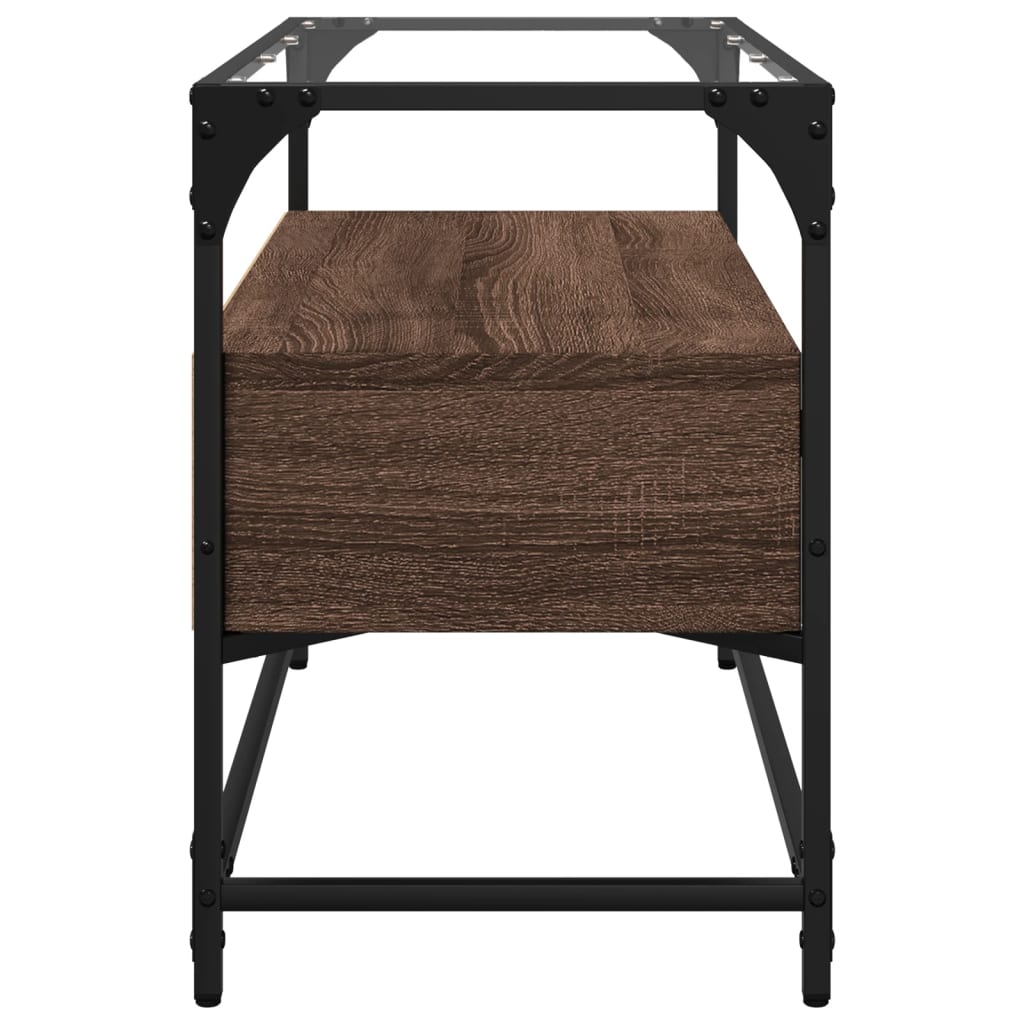 TV-Møbel Brun Eik Tv-benk med glasstopp 80x35x51 cm