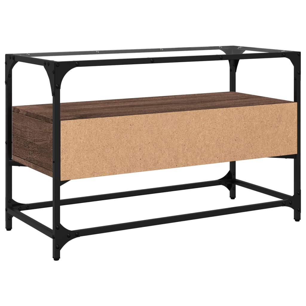 TV-Møbel Brun Eik Tv-benk med glasstopp 80x35x51 cm